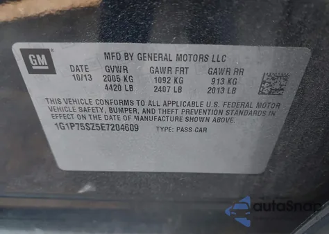 2014 Chevrolet Cruze Diesel z USA, uszkodzony, nr VIN 1G1P75SZ5E7204609